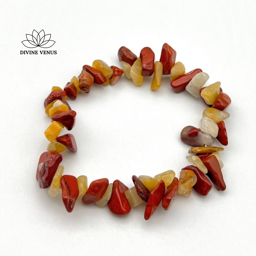 Yellow Jade & Red Jasper Stretch Bracelet